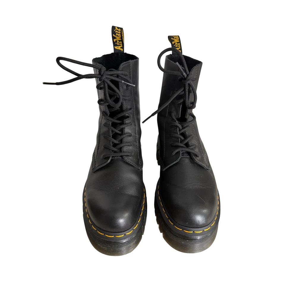 Dr. Martens Audrick Platform Boots Womens Black Nappa Lux Leather Size 8